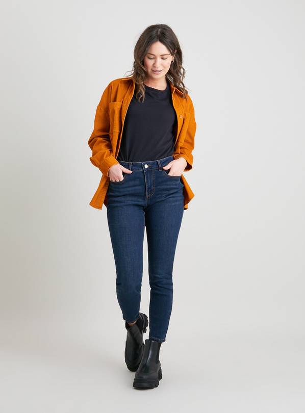 PETITE Dark Denim High Waisted Skinny Jeans - 16
